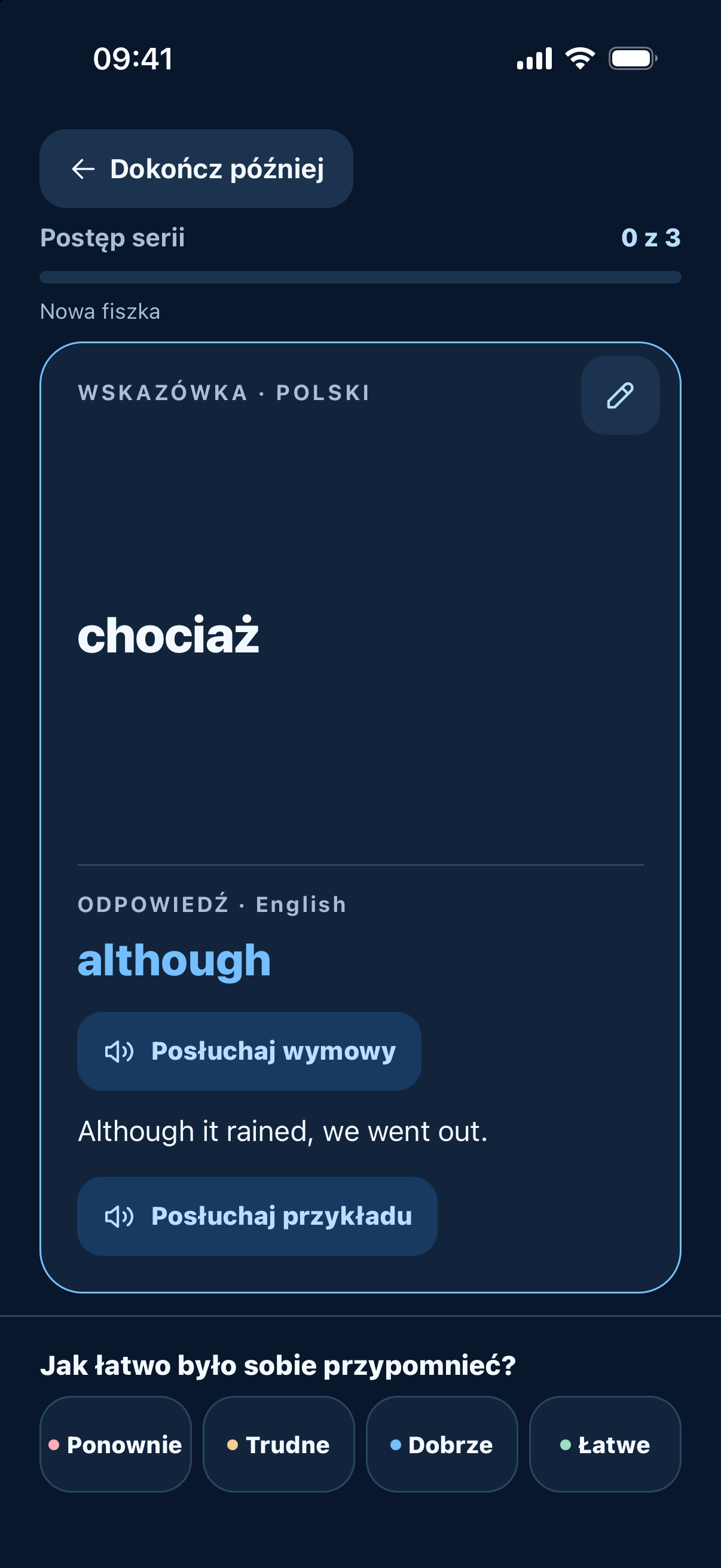 FlashFree — Powtarzaj we własnym tempie.