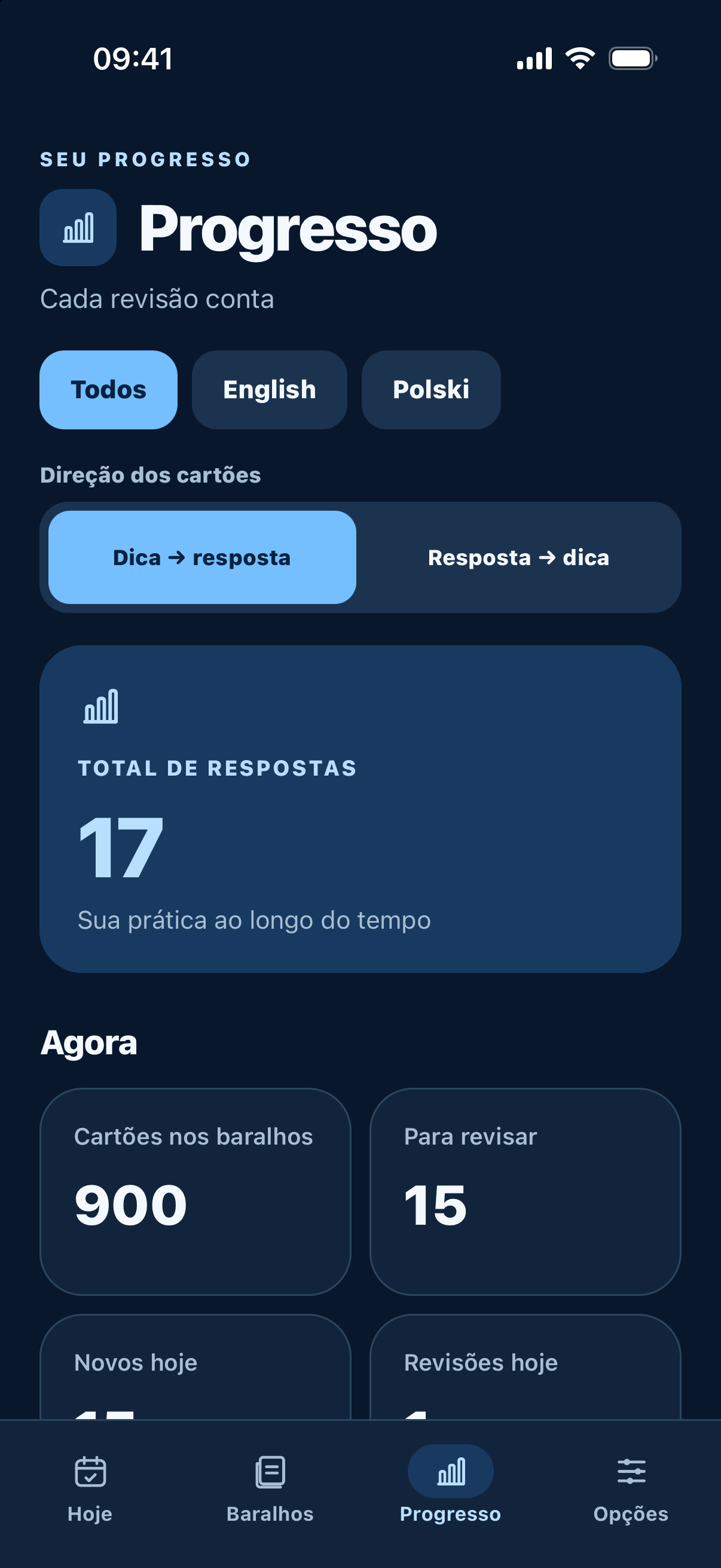 FlashFree — Veja seu progresso.